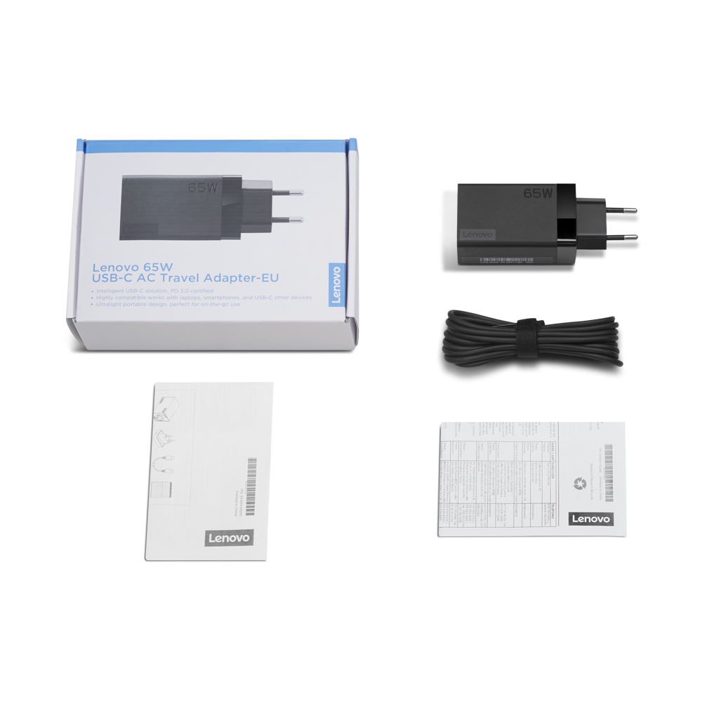 Lenovo USB-C 65W Travel AC Adapter - EU 40AW0065EU