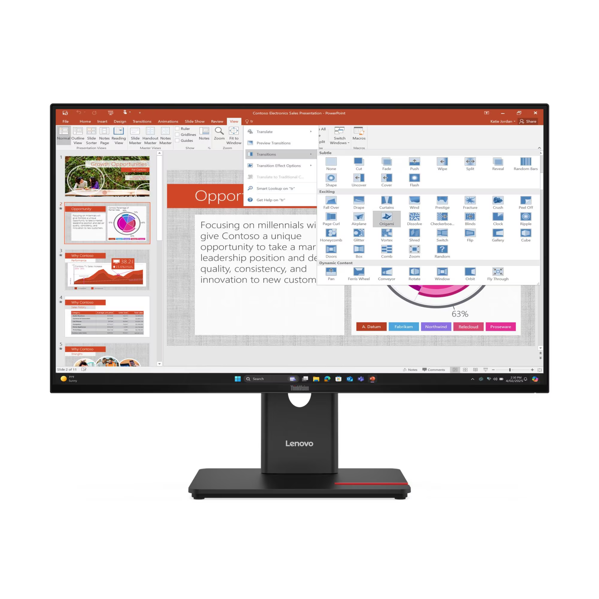 ThinkVision T27-40 27 '' Wide Full HD Monitör 64A5MAT6TK