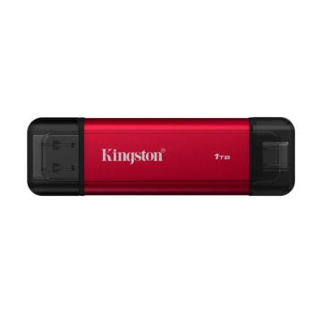 Kingston 1TB USB 3.2 Gen 2.2 Type C Mini Kırmızı Taşınabilir SSD