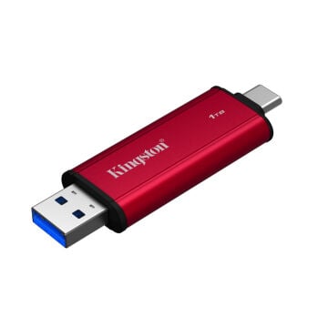 Kingston 1TB USB 3.2 Gen 2.2 Type C Mini Kırmızı Taşınabilir SSD