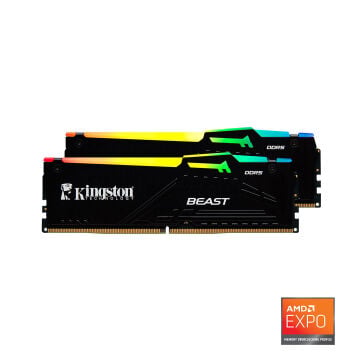 Kingston Beast RGB Expo 64GB DDR5 6000MHz CL30 Masaüstü Performans Ram Kit (2x32GB)