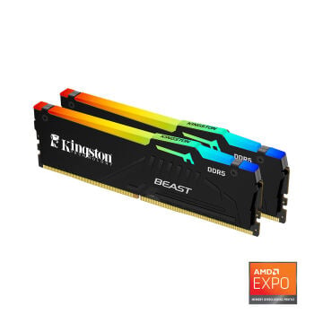Kingston Beast RGB Expo 64GB DDR5 6000MHz CL30 Masaüstü Performans Ram Kit (2x32GB)